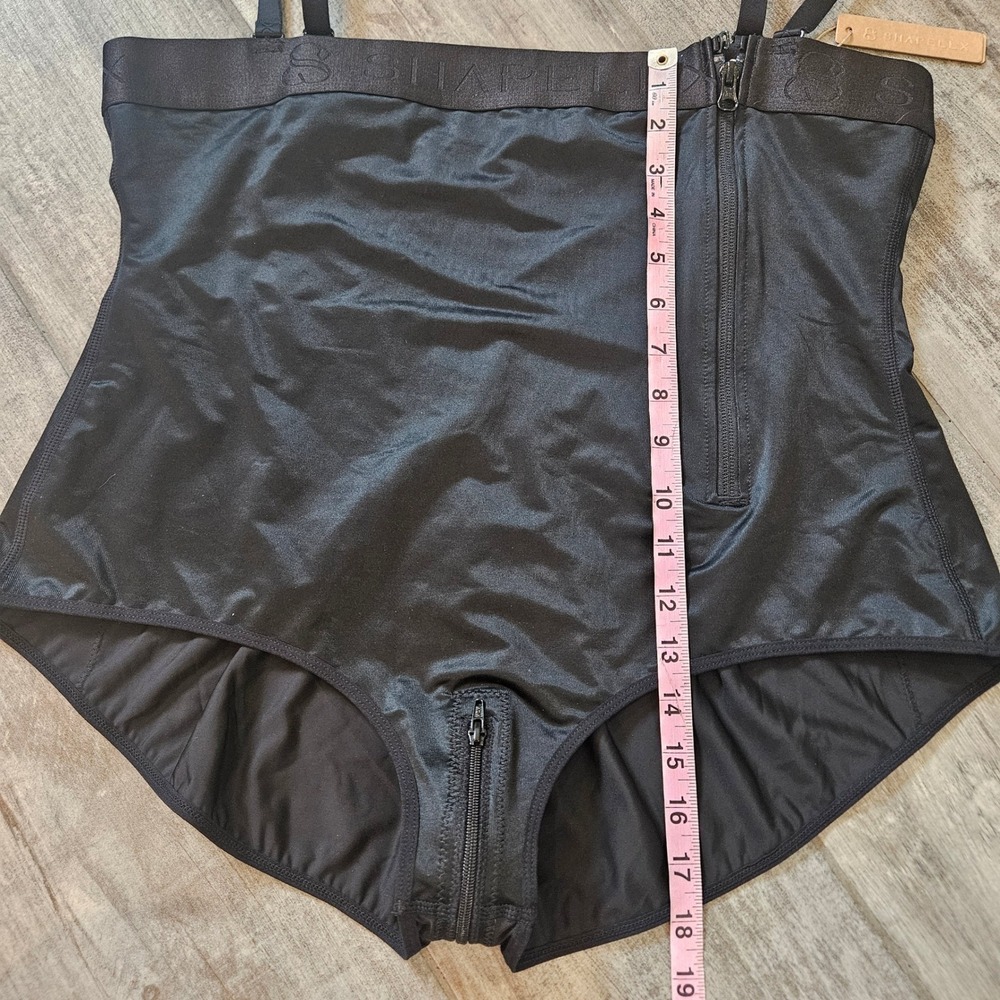 Shapellx SilkSculpt Zipper High-Waisted Brief Bodysuit 4XL Black Tummy Control - Picture 5 of 14